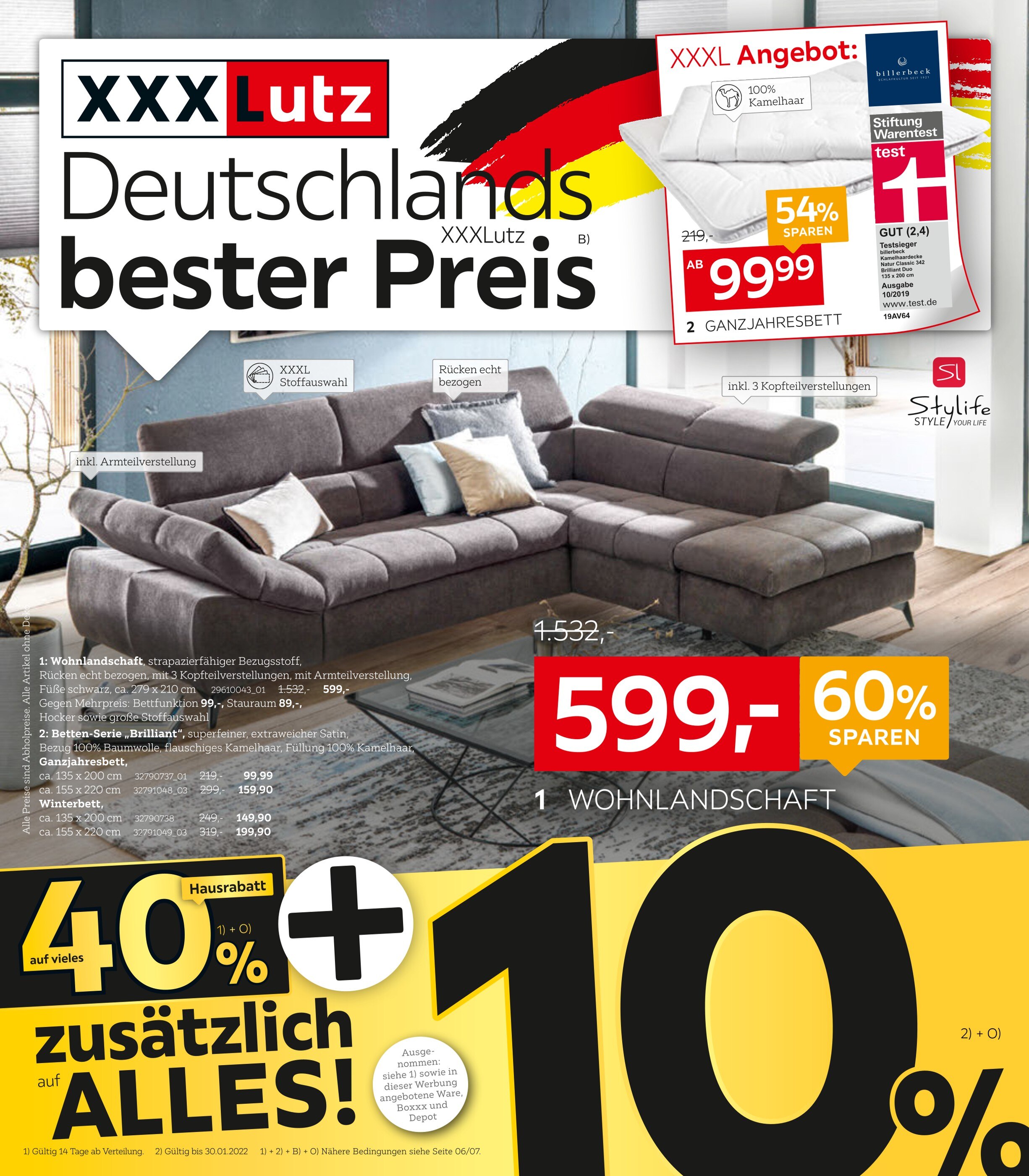 XXXLutz Möbelhäuser Prospekt für Steinach mit 54 Seiten XXXLutz Möbelhäuser Prospekt für Steinach: "Deutschlands bester Preis", 54 Seiten, 24.01.2022 - 06.02.2022