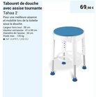 Tabouret de douche avec assise tournante en promo chez Technicien de Santé Metz à 69,90 €