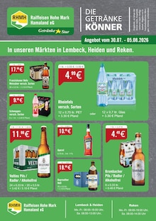 Veltins im aktuellen Raiffeisen Hohe Mark Hamaland eG Prospekt (Borken) Veltins im Raiffeisen Hohe Mark Hamaland eG Prospekt "DIE GETRÄNKEKÖNNER" mit 2 Seiten (Borken)