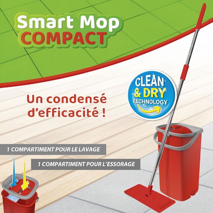 Hyper U Rosny-sous-Bois - BALAI SMART MOP COMPACT Promo BALAI SMART MOP COMPACT dans le catalogue Hyper U Des prix faits maison à Rosny-sous-Bois