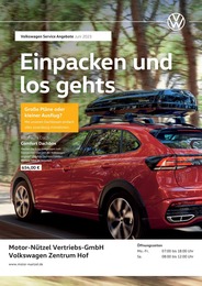 Volkswagen Prospekt "Wir lieben den Sommer" für Hof, 1 Seite, 01.06.2023 - 31.08.2023