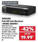 Full-HD-Sat-Receiver »DVBS-206HD« im Angebot bei Kaufland in Kamen Full-HD-Sat-Receiver »DVBS-206HD« Angebote von DENVER bei Kaufland Kamen für 19,99 €