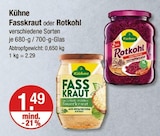 Fasskraut oder Rotkohl von Kühne im aktuellen V-Markt Prospekt für 1,49 €