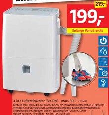 3-in-1 Luftentfeuchter 'Eco Dry' – max. 30 l bei BAUHAUS in Bremerhaven 3-in-1 Luftentfeuchter 'Eco Dry' – max. 30 l im Angebot bei BAUHAUS Bremerhaven für 199,00 €