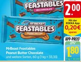 Peanut Butter Chocolate oder Milk Chocolate Angebote von MrBeast Feastables bei EDEKA Pforzheim für 1,80 €