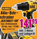Akku-Bohrschrauber DCD708D2T-QW im Hornbach Prospekt Akku-Bohrschrauber DCD708D2T-QW von DEWALT im aktuellen Hornbach Prospekt für 141,95 €
