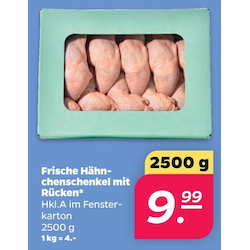 Frische Hähn- chenschenkel mit Rücken