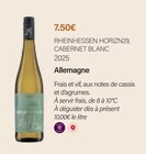 Rheinhessen horizn29, cabernet blanc 2025 - Monoprix Forum Des Halles Rheinhessen horizn29, cabernet blanc 2025 à 7,50 € dans le catalogue Monoprix Forum Des Halles