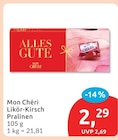 Likör-Kirsch Pralinen von Mon Chéri für 2,29 € bei budni im Angebot Likör-Kirsch Pralinen von Mon Chéri im aktuellen budni Prospekt