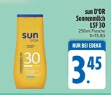 Sonnenschutz im EDEKA Prospekt Sonnenmilch LSF 30 von sun D'OR im aktuellen EDEKA Prospekt für 3,45 €