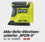 toom Baumarkt Badra - Akku-Delta-Vibrationsschleifer „RPS18-O“ Angebot im Prospekt Akku-Delta-Vibrationsschleifer „RPS18-O“ bei toom Baumarkt im Badra Prospekt für 56,99 €