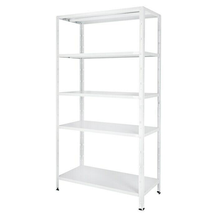 BAUHAUS Steinhagen - Regalux Metallregal (45 x 100 x 188 cm, Traglast: 65 kg/Boden, Weiß) Regalux Metallregal (45 x 100 x 188 cm, Traglast: 65 kg/Boden, Weiß) Angebot bei BAUHAUS Steinhagen im Prospekt Bringen Sie Ordnung in Werkstatt, Haus & Garten
