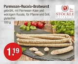 Parmesan-Rucola-Bratwurst im V-Markt Prospekt Parmesan-Rucola-Bratwurst von STÖCKLE Metzgerei im aktuellen V-Markt Prospekt für 1,19 €