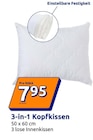 3-in-1 Kopfkissen im Action Prospekt 3-in-1 Kopfkissen von im aktuellen Action Prospekt für 7,95 €