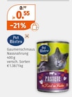Gaumenschmaus Nassnahrung im Angebot bei Müller in Altenburg Gaumenschmaus Nassnahrung Angebote von Pet Bistro bei Müller Altenburg für 0,55 €