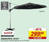 Aktuelles Ampelschirm Kreta Angebot bei toom Baumarkt in Göttingen ab 299,99 €