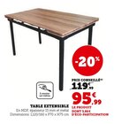 Table extensible dans le catalogue Super U