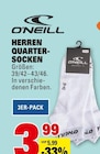 HERREN QUARTER-SOCKEN Angebote von O'Neill bei Marktkauf Böblingen für 3,99 €