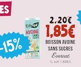 Boisson avoine sans sucres - Evernat - Naturalia Boisson avoine sans sucres - Evernat à 1,85 € dans le catalogue Naturalia