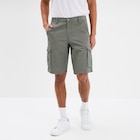 Short cargo poches à rabat coton gris homme - La Halle Short cargo poches à rabat coton gris homme à 25,99 € dans le catalogue La Halle