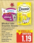 Snacks von Whiskas oder Dreamies im aktuellen E center Prospekt