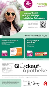Aktueller mea - meine apotheke Prospekt "Unsere Juli-Angebote" Seite 1 von 4 Seiten für Sulzbach