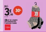 Lot de 5 paires de chaussettes fantaisie femme - Tissaia - E.Leclerc à Le Havre Lot de 5 paires de chaussettes fantaisie femme - Tissaia en promo chez E.Leclerc Le Havre à 3,95 €