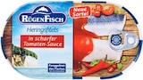 Heringsfilets in scharfer Tomaten-Sauce im Angebot bei Kaufland in Freital Heringsfilets in scharfer Tomaten-Sauce Angebote von Rügen Fisch bei Kaufland Freital für 0,88 €