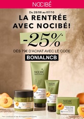 Catalogue Parfumeries & Beauté Nocibé en cours à Saint-Brice-sous-Forêt et alentours, "LA RENTRÉE AVEC NOCIBÉ", 1 page, 28/08/2023 - 07/10/2023
