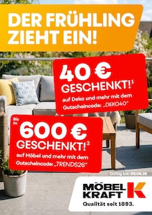Aktueller Möbel Kraft Prospekt (Mertendorf, Saale-Holzland-Kreis, 1 Seite zum blättern Möbel Kraft Prospekt DER FRÜHLING ZIEHT EIN! mit 1 Seite