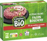 Steaks Hachés pur bœuf surgelés 15% M.G. - CASINO BIO en promo chez Géant Casino Villeneuve-Saint-Georges à 5,85 €