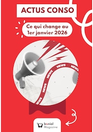 Prospectus Magazine à Val Thorens, "ACTUS CONSO Ce qui change au 1er janvier 2026", 1 page, 15/12/2025 - 25/12/2025