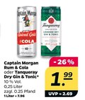 Captain Morgan Rum & Cola oder Tanqueray Dry Gin & Tonic bei Netto mit dem Scottie im Werder Prospekt für 1,99 €