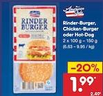 Rinder-Burger, Chicken-Burger oder Hot-Dog von American Style für 1,99 € bei Netto Marken-Discount im Angebot Rinder-Burger, Chicken-Burger oder Hot-Dog von American Style im aktuellen Netto Marken-Discount Prospekt
