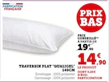 Traversin plat "Qualigel" en promo chez Super U Saint-Malo à 14,90 €