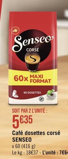 Promo Senseo café en dosettes corsé chez Cora