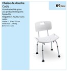 Chaise de douche en promo chez Technicien de Santé Issy-les-Moulineaux à 69,90 €