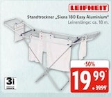 Standtrockner Siena 180 Easy Aluminium von Leifheit für 19,99 € bei Marktkauf im Angebot Standtrockner Siena 180 Easy Aluminium von Leifheit im aktuellen Marktkauf Prospekt