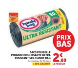 Sacs poubelle poignée coulissante ultra resistant 50 L - HANDY BAG en promo chez Super U Saint-Denis à 2,88 €