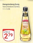 Essig im Angebot bei GLOBUS in Krefeld Essig Angebote von Hengstenberg bei GLOBUS Krefeld für 2,79 €
