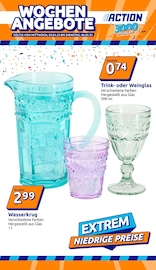 Weinglas im Action Prospekt in Monheim Aktueller Action Prospekt mit Weinglas, "kleine Preise, grosse Freude!", Seite 1