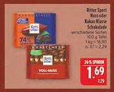 Nuss Klasse Schokolade Angebote von Ritter Sport bei Marktkauf Schweinfurt für 1,69 €