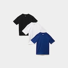 La Halle Paris - Promo Lot 3 t-shirts manches courtes coton blanc garçon Promo Lot 3 t-shirts manches courtes coton blanc garçon à 9,99 € dans le catalogue La Halle à Paris