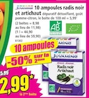 10 ampoules radis noir et artichaut - Juvamine en promo chez Norma Nancy à 2,99 €