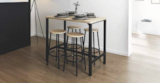 Table haute mange-debout Loka et 4 tabourets en promo chez Maxi Bazar Issy-les-Moulineaux à 99,99 €