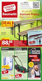 Aktueller Sonderpreis Baumarkt Prospekt mit Tischdecke, "... da, wo die kleinen Preise Party machen!", Seite 1