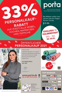 porta Möbel Prospekt für Halberstadt mit 2 Seiten porta Möbel Prospekt für Halberstadt: 33% PERSONALKAUFRABATT, 2 Seiten, 24.10.2021 - 30.10.2021