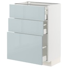 Unterschrank mit 3 Schubladen weiß/Kallarp hell graublau 60x37 cm Angebote von METOD / MAXIMERA bei IKEA Altenburg für 254,00 €