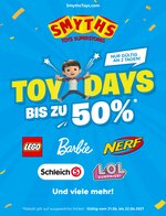 Smyths Toys Prospekt für Erkrath mit 1 Seite Smyths Toys Prospekt für Erkrath: "TOY DAYS BIS ZU 50%", 1 Seite, 21.06.2021 - 22.06.2021