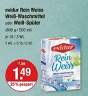 Waschmittel im V-Markt Prospekt Weiß-Waschmittel oder Weiß-Spüler von evidur Rein Weiss im aktuellen V-Markt Prospekt für 1,49 €